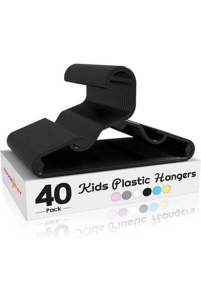 Generic HOUSE DAY 40 Pack Black Kids Hangers Premium Baby Hangers for Closet ...