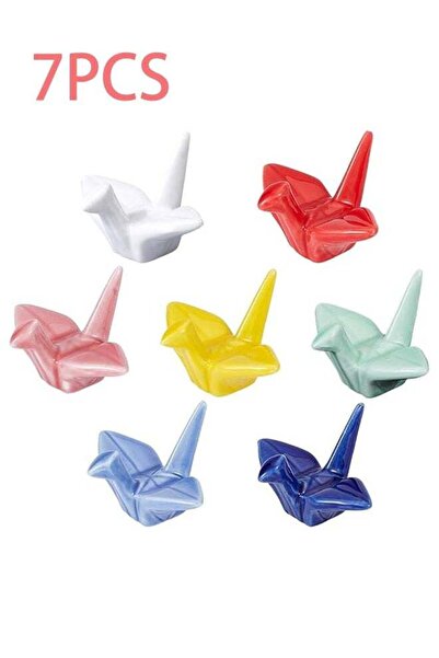 Generic 7 Colors Origami Crane Chopstick Rest Ceramic Chopstick Rest Chinese ...