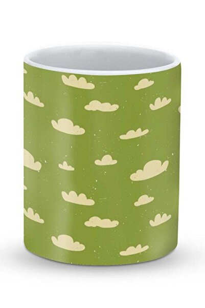Generic Premium Wandering Clouds Designer Mug Green/Yellow