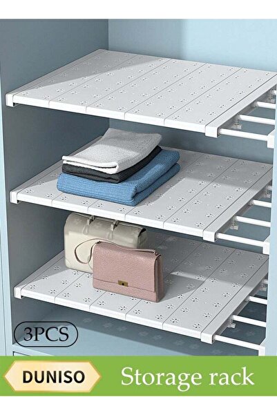 Generic 3-Pack,Separator Shelf, Wardrobe Nail-Free Retractable Storage Partit...
