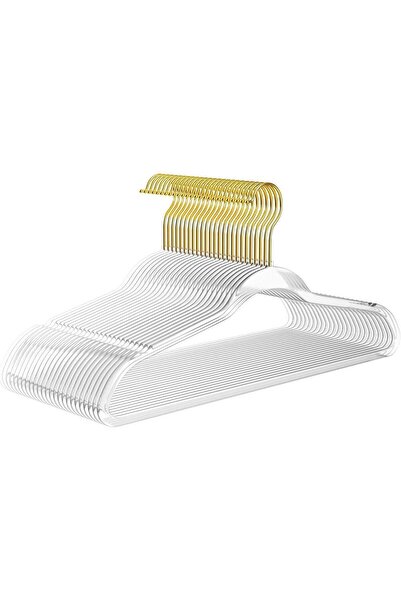 Generic MIZGI Hangers 10 Pack Non-Velvet Plastic Hangers for Clothes, Heavy D...