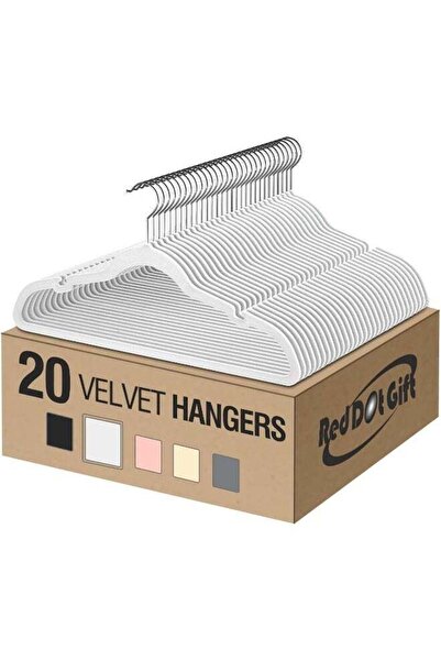 Generic Red Dot Gift® Pack of 20 Velvet Clothes Hangers 45cm Heavy Duty Durab...