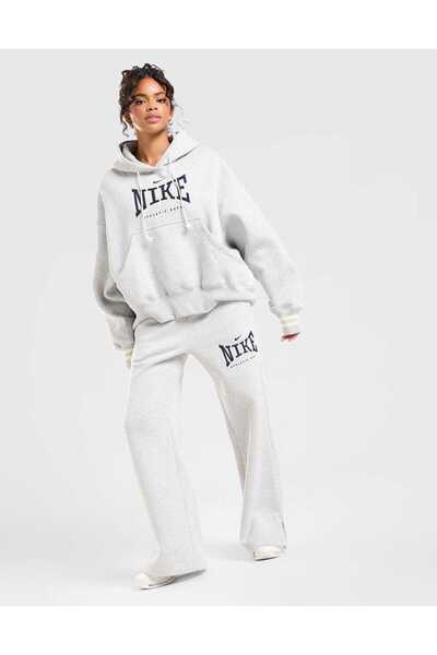 Nike Phoenix Fleece Os Po Hoodie Kadın Gri Sweatshirt