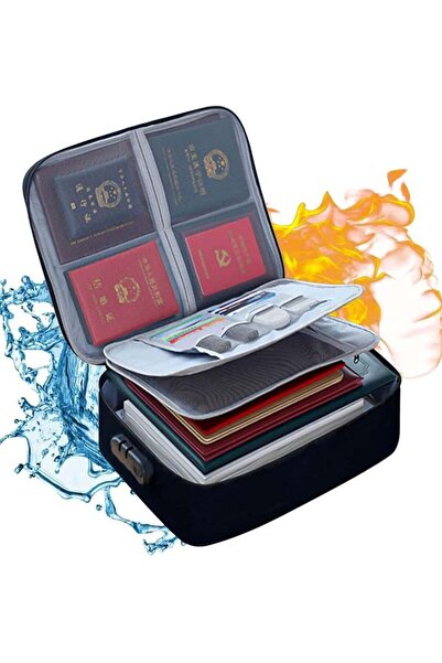 Generic Waterproof 3-Layer Document Bag with Password Lock, File Document Org...