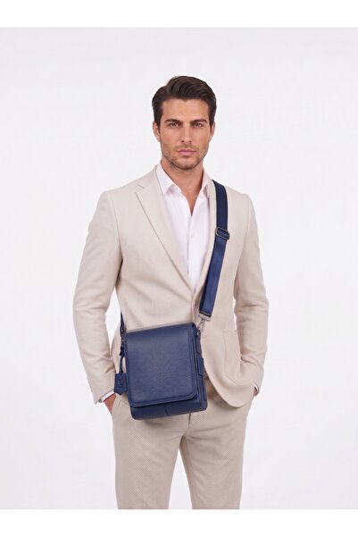 Deribond Genuine Leather Multi-Compartment Men's Shoulder Bag