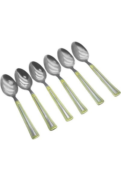 Generic RAJ Regal Gold Tea Spoon Set - 6 Piece Stainless Steel Cutlery Gold 15cm