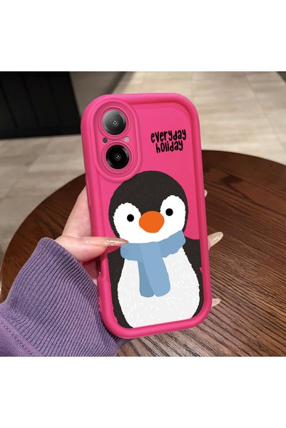 ucuc حافظة من السيليكون باللون الأحمر الوردي متوافقة مع هاتف Realme C67 4G، م...