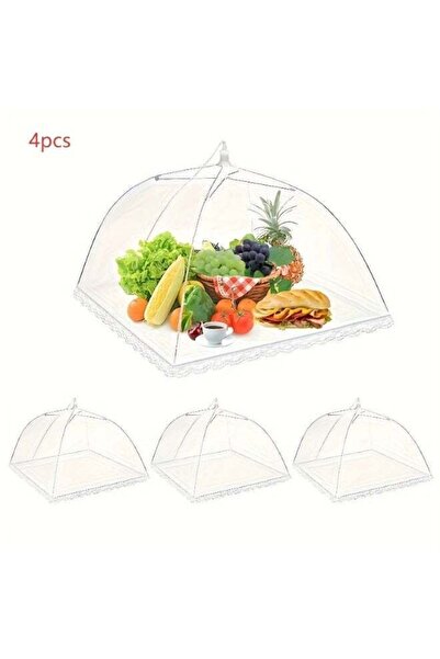 Generic 4Pcs Pop-Up Food Covers, Foldable Mesh Dome Tents, Reusable Washable ...