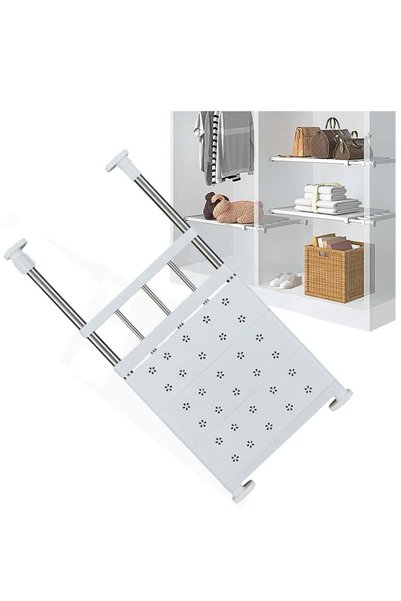 Generic 1Pcs Tension Shelf Expandable Closet Shelf Adjustable Storage Rack Wa...