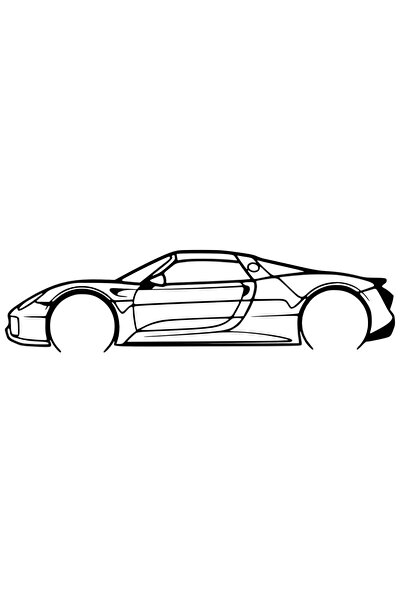 OEM Decorațiune Porsche 918 Spyder – Siluetă 3D, design auto minimalist