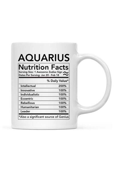 Generic Astrological Zodiac Star Sign 11oz. Coffee Mug Gift, Aquarius Charact...