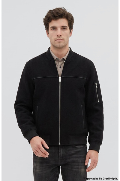 Network Siyah Yün Bomber Mont