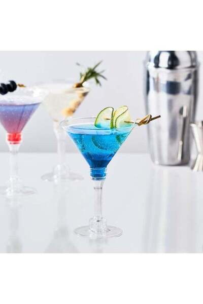 Generic 20 Pack Reusable Clear Plastic Martini Goblets, Easy Assemble Stemmed...