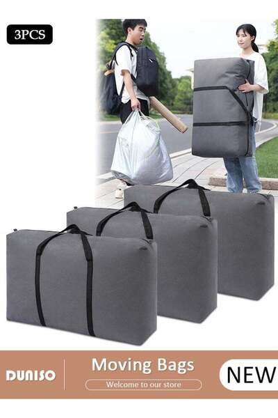 Generic 105L Collapsible Moving Bags, 3 Packs Organizing Bags with Zippers an...