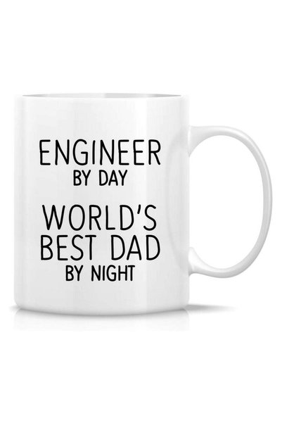 Generic Engineer by Day World's Best Dad by Night 11 Oz Ceramic Coffee Mugs -...