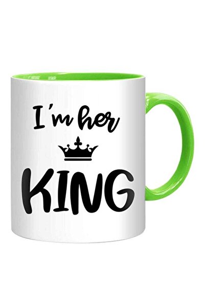 Generic I'm Her King Printed Mug White/Black/Green 10centimeter