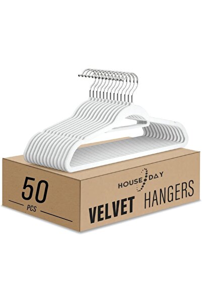 Generic HOUSE DAY 50-Pack Velvet Non-Slip Clothes Hangers - Space Saving Desi...