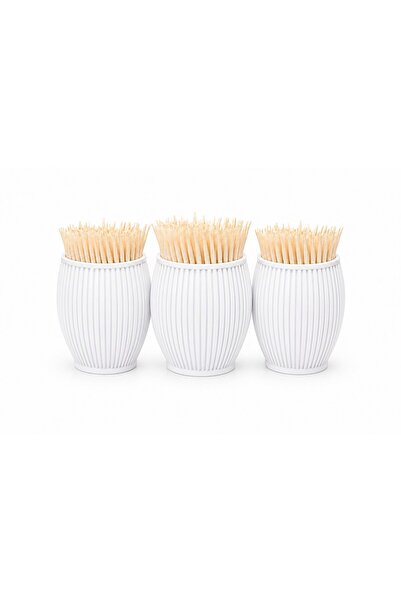 OEM Suport pentru scobitori, design modern cu dungi verticale, Alb