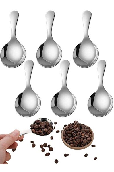 Generic 6PCS Food Grade Stainless Steel Mini Scoops, Silver Short Handle Smal...