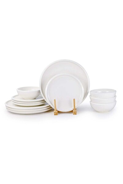Generic Cuisine Art EMME 12-Pc Bone China Dinnerware Set - White | Premium Di...