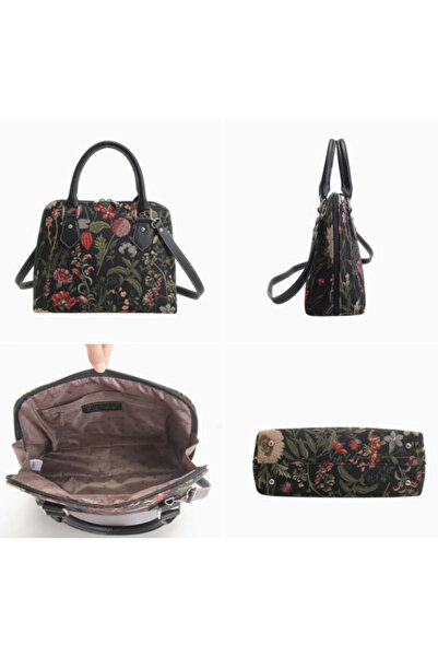 Signare Morning Garden Black – Convertible Tapestry Bag