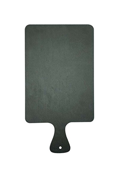 Generic Rectangle Slate Plate With Paddle Grey 19x11cm