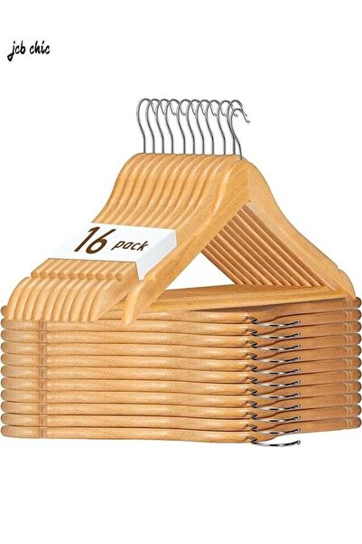 Generic Wooden Hanger 16 Pack Wooden Suit Hanger Non-Slip Cloth Hangers Woode...