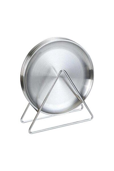Generic 6 PCS Stainless Steel Plates (5.5 Inch) with Versatile Triangular Rac...