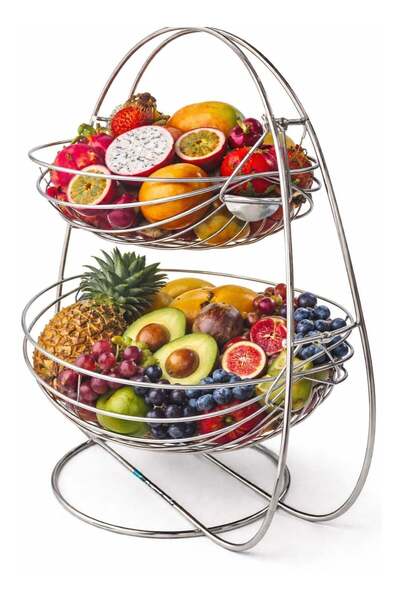 Generic Dunekart 2 Tier Kitchen Storage Rack, Stainless Steel Swing Step Shel...