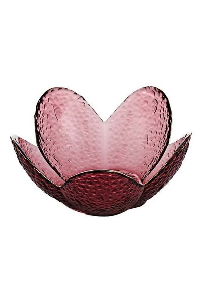 Generic Gold Drawing Glass Plate For Unicorn Lotus Red 16.5 X 16.5 X 7.5cm
