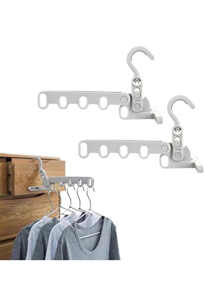 Generic 2 Pack Foldable Travel Hangers – Folding Clothes Drying Rack with 5 H...