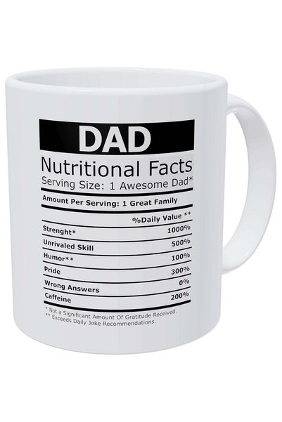 Generic Dad Nutritional Facts, 11 Ounces Funny Coffee Mugs