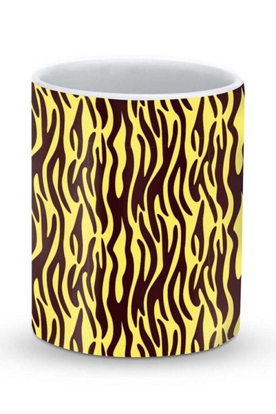 Generic Premium Jungle Stripes Designer Mug Yellow/Brown