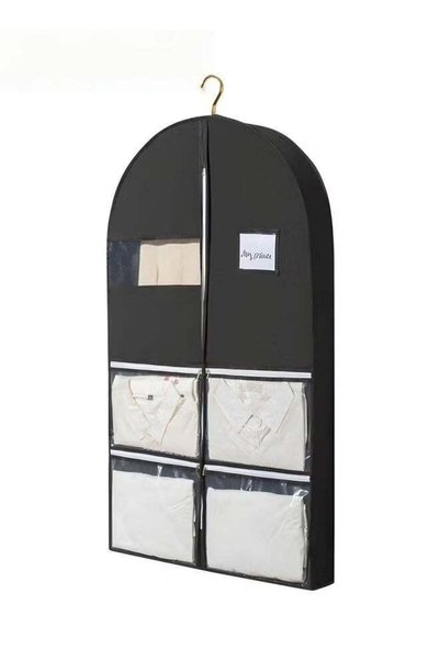Generic Clothes Dust Cover,Non-woven Garment Bag With 4 Zipper Pockets And Cl...