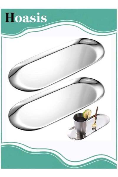 Generic 2Packs Stainless Steel Decorative Tray, 9 Inch Long, Jewelry Dish Cos...