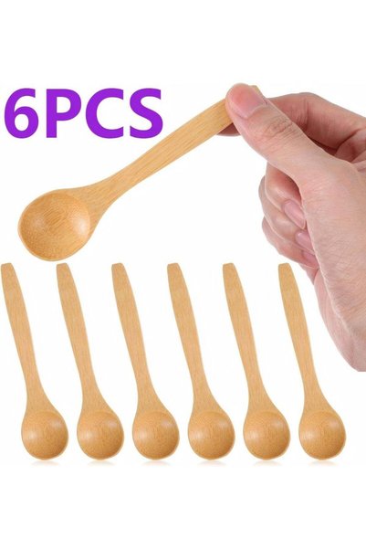 Generic 6PCS Bamboo Spoons, Mini Wooden Spoons 5.12 Inch, Multi-purpose Small...