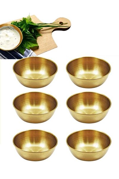 Generic 6 Pcs Gold Stainless Steel Sauce Dip Bowls，Mini Individual Saucers Bo...