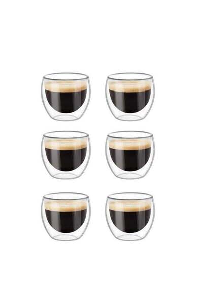 Generic Double Wall Glasses for Coffee/Tea, Espresso Shot Glass Cup, Set of 6...
