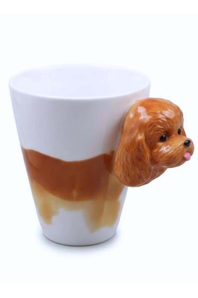 Generic Cute Puppy Ceramic Mug 3D Dog Head Coffee Cup, Animal Lover Gift, Han...