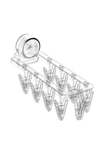 Generic Suction Cup Clothes Hanger With Clips Drill-Free Bathroom Balcony Hou...