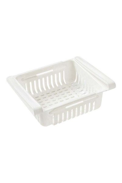 Generic Retractable Fridge Organizer White