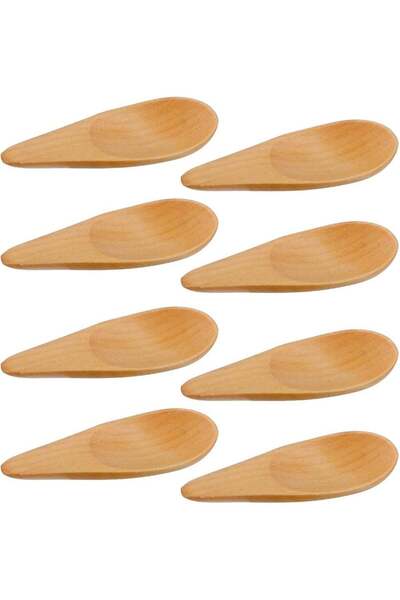Generic 8 Pcs Handmade Tiny Wooden Spoons, 2.76 Inch Mini Spice Teaspoons, Sm...