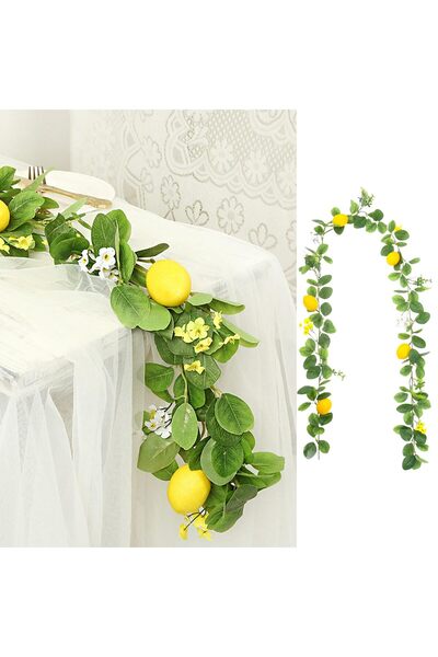 Generic Brand Ghirlandă artificială de lămâi 200cm – Ghirlandă realistă cu fr...