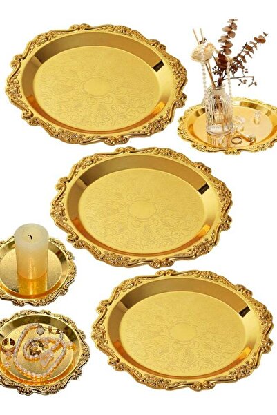 Generic 3 PCS Round Candle Tray, Using Electroplating Techniques，Suit For Pil...