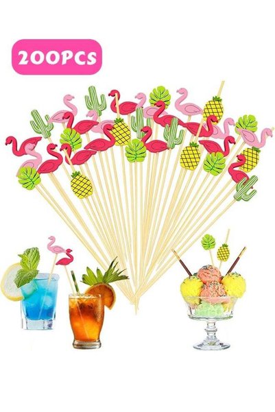 Generic 200Pcs Cocktail Picks, Fruit Sticks, Fancy Toothpicks, Pearl Fancy Ba...