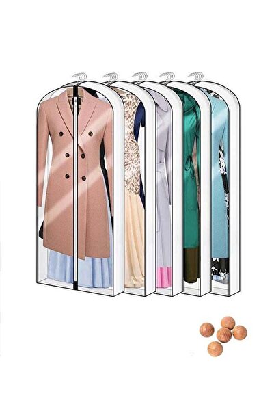 Generic Hanging Garment Bags 5 Piece Set 60" 40" Clear Dust Proof Clothes Bag...