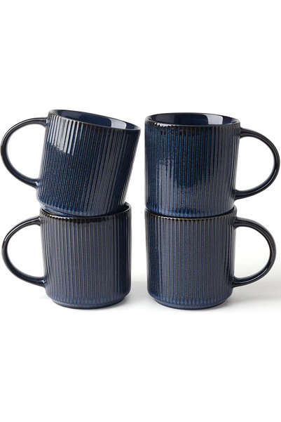Generic Coffee Mug Set for 4, Star 12 oz Catering Mugs Cup Set with Handle fo...