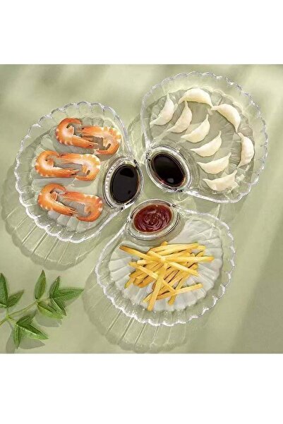 Generic A tray for shell shaped dishes used to hold dumplings, 6 set of Japan...