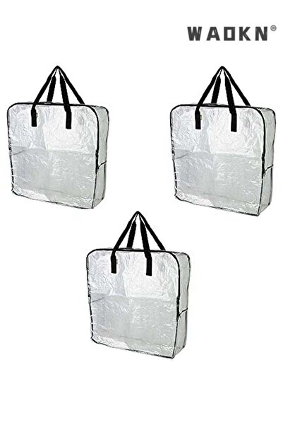 Generic 3 Pack Heavy Duty Extra Large Clear Moving Bags W/Backpack Straps Str...