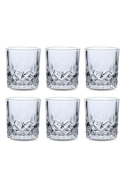 Generic Feelings Glass Tumbler Set of 6 by Addox, 240ml Each – Premium Crysta...